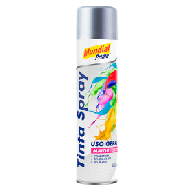 TINTA SPRAY PRATA USO GERAL 400ML - MUNDIAL