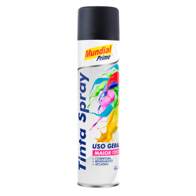 TINTA SPRAY PRETO FOSCO USO GERAL 400ML - MUNDIAL